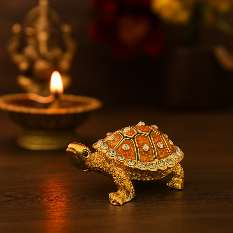 Divine Sansar Mini Icchapurti Kachua Wish Fulfilment Turtle Gold - 5.5 x 3.5 cm - 