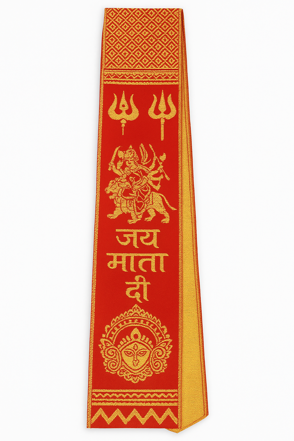 Divine Sansar-Jai Mata Di Patka / Neck Band: Devotional Wear for Jagrata & Bhajans on a white background