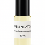Divine Sansar-Jasmine Attar bottle with black cap on a white background