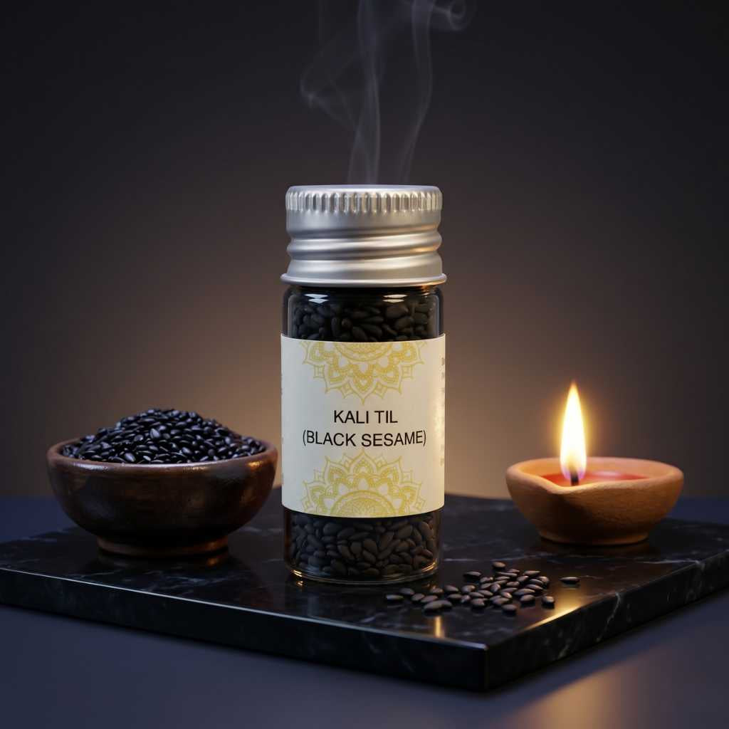 Divine Sansar Kali Til ambient shot - Black Sesame for Shani Dev offerings 