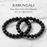 Set of two Karungali black ebony 10mm bracelets - Divine Sansar