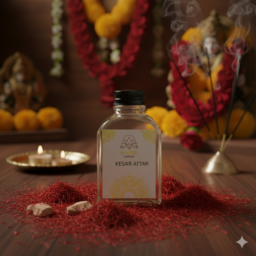 Pooja Attar 100ml – Rose, Sandal, Jasmine & Kesar