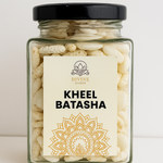 Divine Sansar Jar of Kheel Batasha with a decorative label on a white background