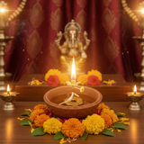 Lantern-Style Diya Stand with Adjustable Wick