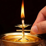 Lantern-Style Diya Stand with Adjustable Wick