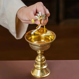 Lantern-Style Diya Stand with Adjustable Wick