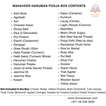 Divine Sansar-MAHAVEER HANUMAN POOJA BOX CONTENTS