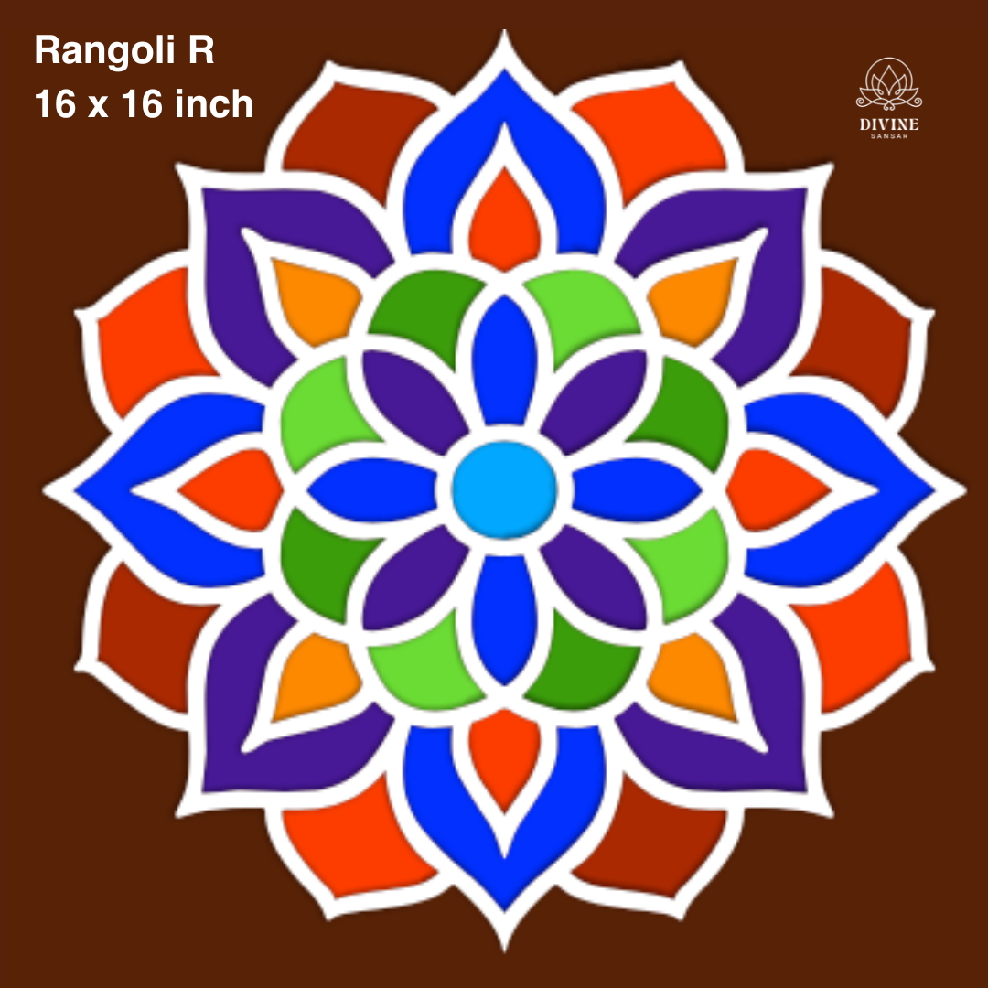 Divine Sansar-MDF Rangoli Board-for making traditional Indian rangoli-with measurements