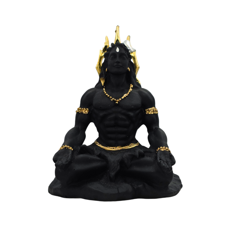 Divine Sansar black and gold Lord Shiva idol 9.5cm for home altar and car dashboard - UAE