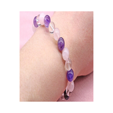 Mental Peace Bracelet — Amethyst · Clear Quartz · Rose Quartz