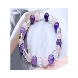 Mental Peace Bracelet — Amethyst · Clear Quartz · Rose Quartz