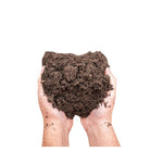 Divine Sansar Natural Soil Mitti-Hands holding a clump of soil on a white background