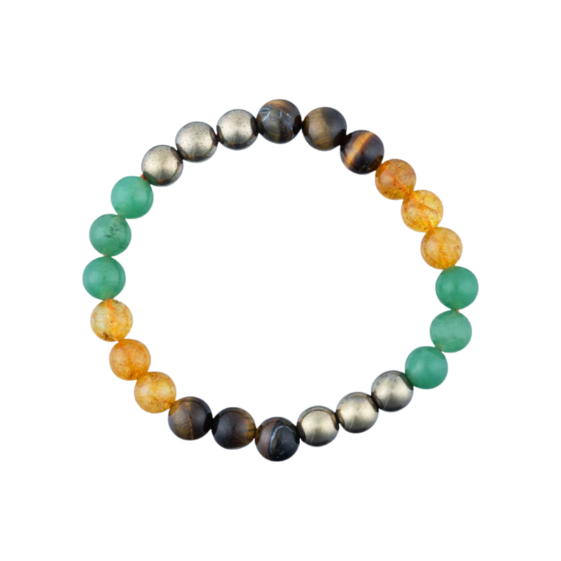 Prosperity Bracelet — Green Aventurine • Citrine • Golden Pyrite • Tiger Eye