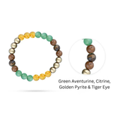 Prosperity Bracelet — Green Aventurine • Citrine • Golden Pyrite • Tiger Eye