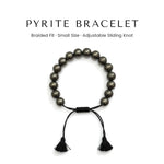 Pyrite Braided Bracelet Small Size with adjustable sliding knot - Divine Sansar UAE