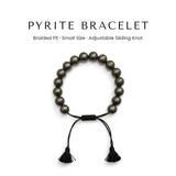 Pyrite Braided Bracelet Small Size with adjustable sliding knot - Divine Sansar UAE