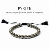 Braided Fit pyrite bracelet with adjustable black sliding knot and tassels - Divine Sansar UAE