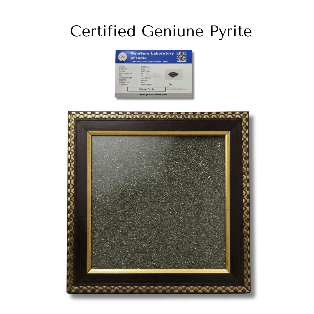 Divine Sansar-Pyrite Stone Frame certificate-Certified Genuine Pyrite