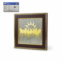 Divine Sansar-Pyrite Stone Frame with Vastu Seven Running Horses Sun-with certificate