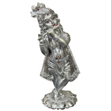 Radiant Silver Krishna Statue