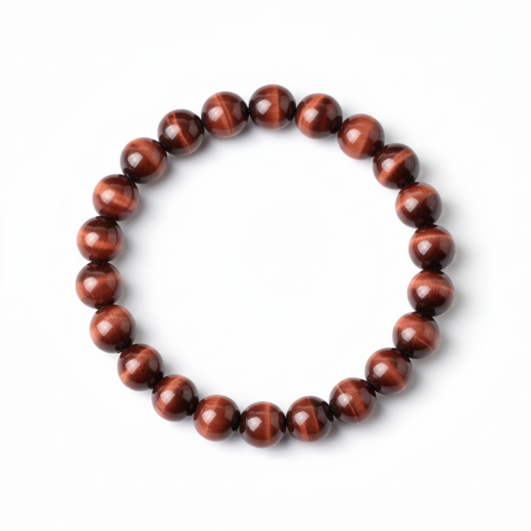 Red Tiger Eye Bracelet (Perseverance) – 8mm Unisex | Divine Sansar UAE