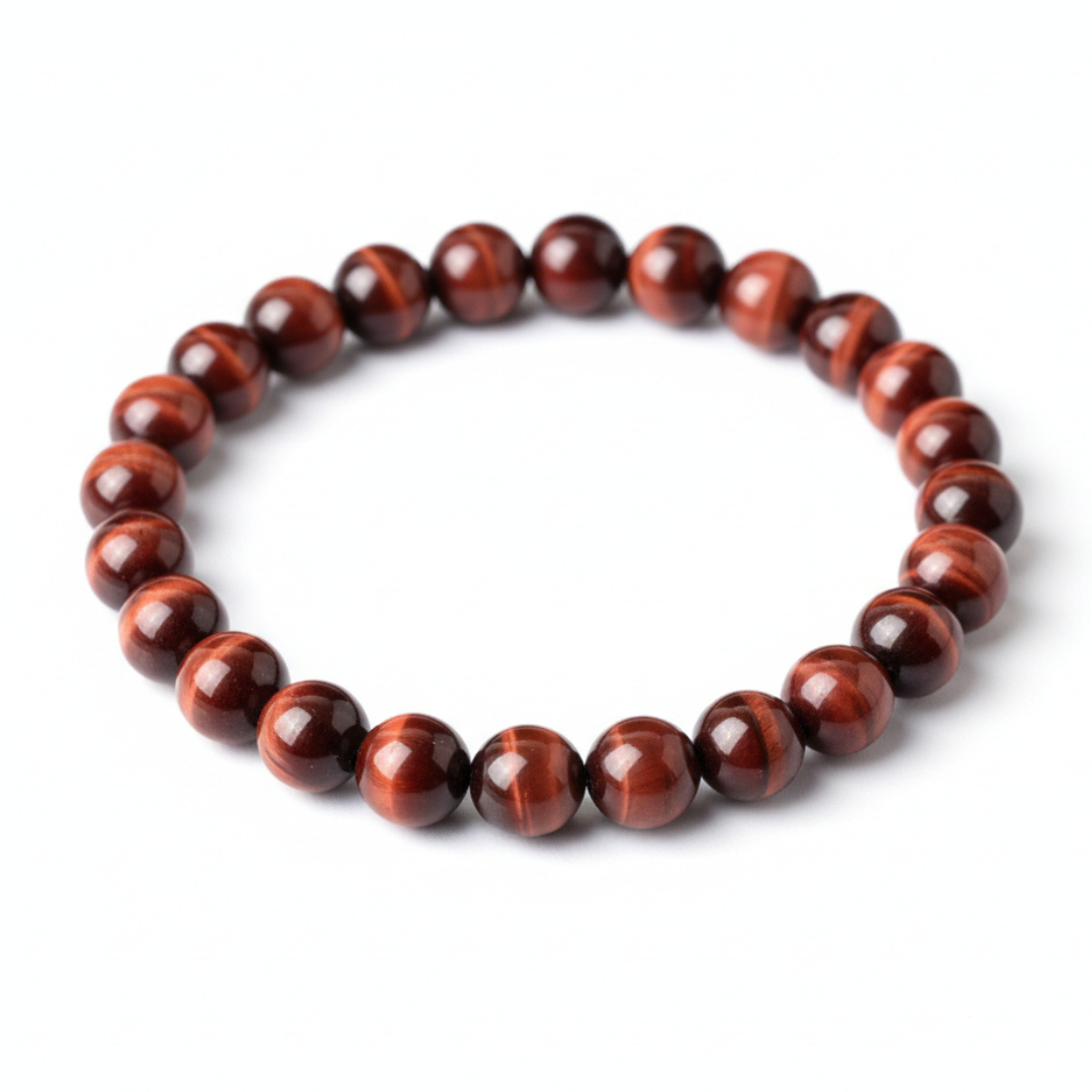 Red Tiger Eye Bracelet (Perseverance) – 8mm Unisex | Divine Sansar UAE