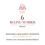 Divine Sansar-Ruling Number 6 Bracelet-Aeturine-Rose Quartz-Rhodonite