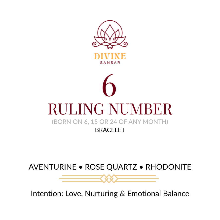 Divine Sansar-Ruling Number 6 Bracelet-Aeturine-Rose Quartz-Rhodonite