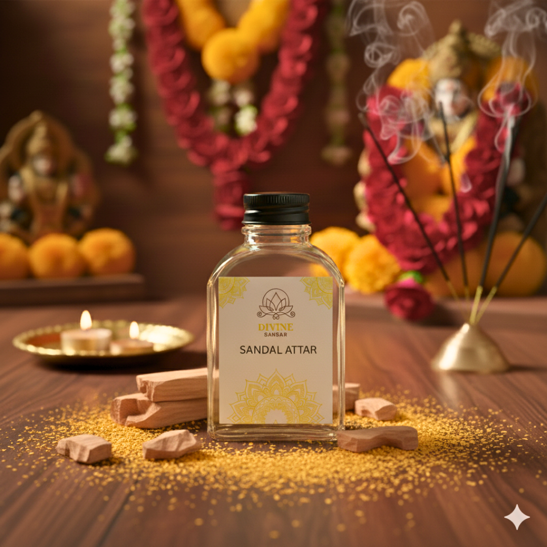 Pooja Attar 100ml – Rose, Sandal, Jasmine & Kesar