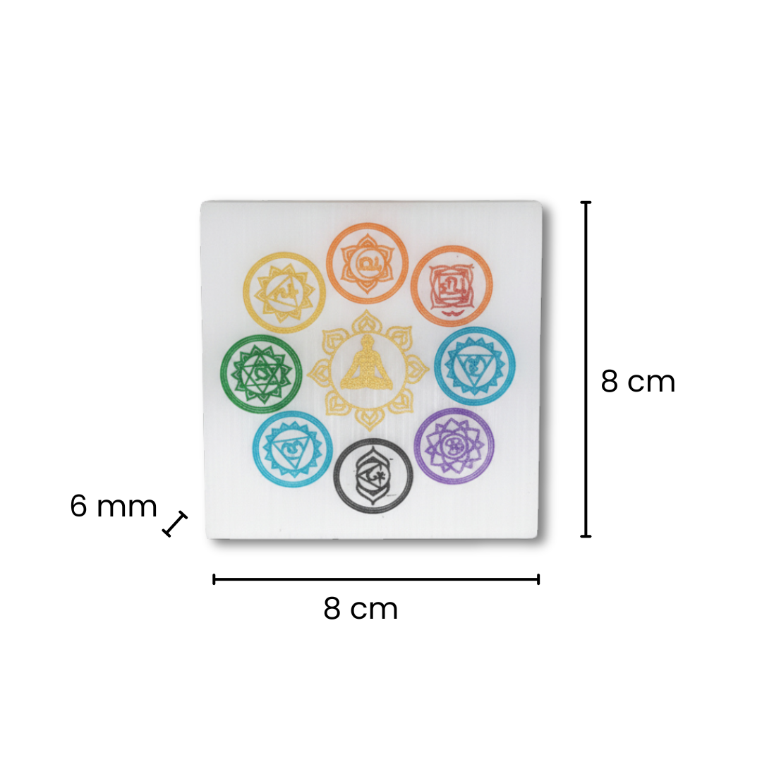 Divine Sansar-Selenite Crystal Charging & Energising Plate-8cm X 8cm
