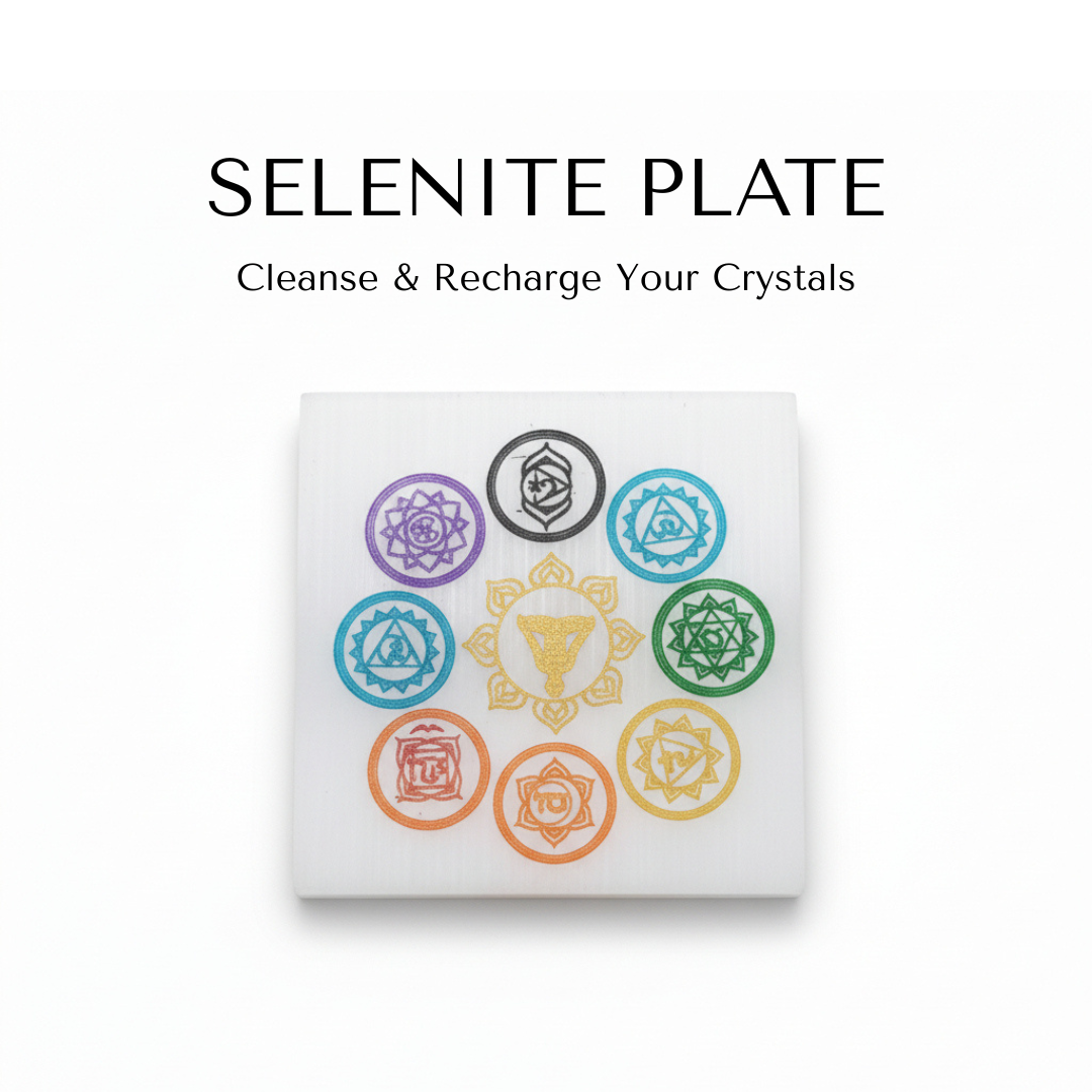 Selenite Crystal Charging Plate included in combo - Divine Sansar