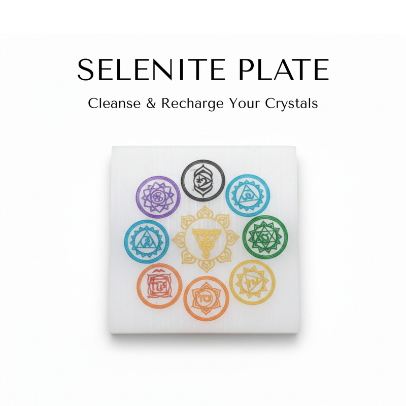 Selenite Crystal Charging Plate included in combo - Divine Sansar