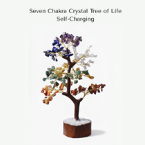 Divine Sansar-Seven Chakra Crystal Tree of Life self-charging on a white background