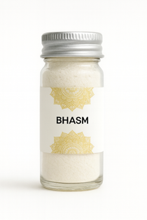 Vibhuti Thiruneeru sacred bhasm ash in a glass jar - Divine Sansar UAE