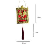 Divine Sansar-Shubh Deepawali Wall Hanging – Golden Acrylic, on a white background with measurements.