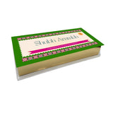 Divine Sansar Shubh Arambh Box- with green and gold design on a white background