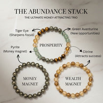 Divine Sansar Abundance Stack - Prosperity, Money Magnet Pyrite and Wealth Magnet Citrine wealth bracelet trio, UAE