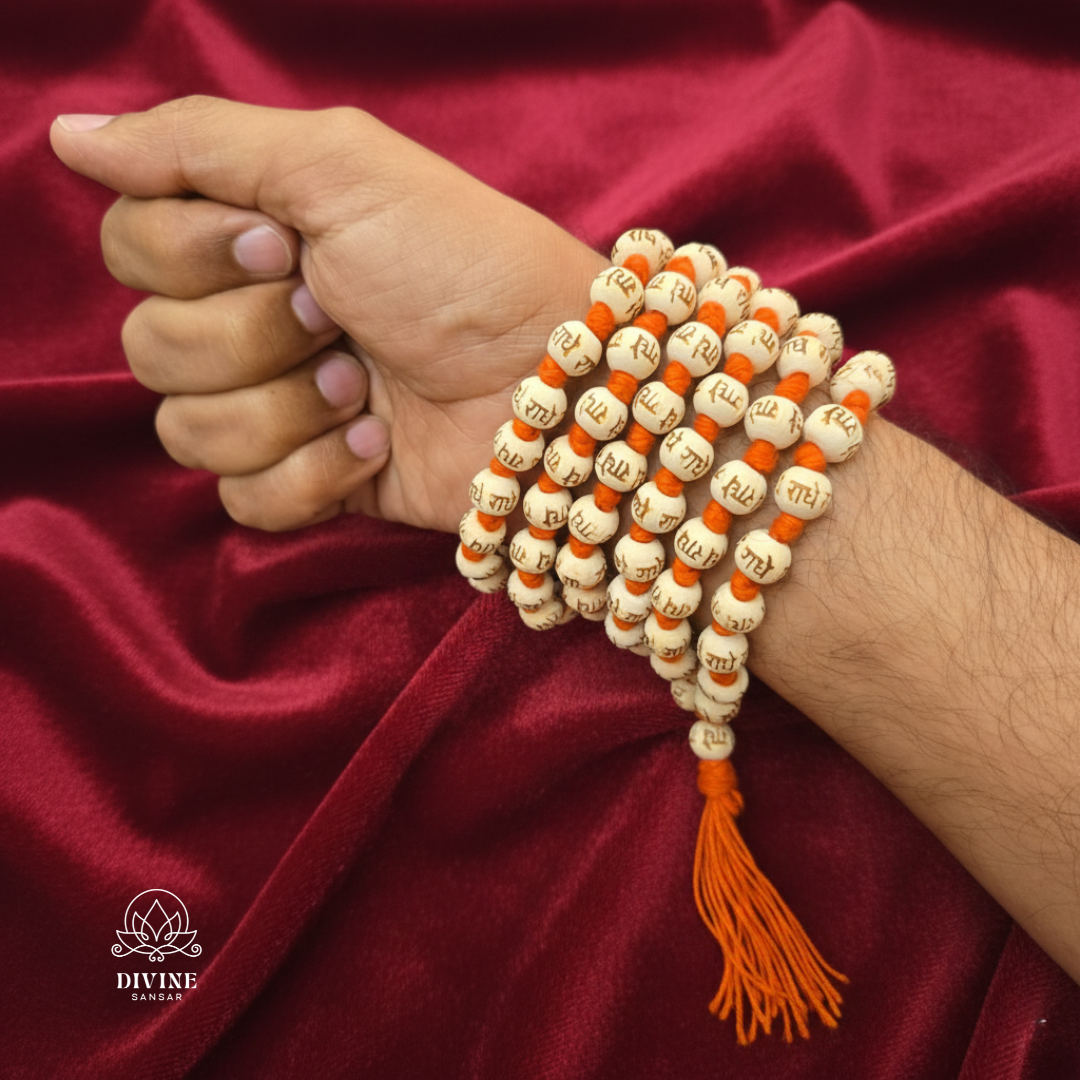 Divine Sansar-Tulsi Japa Mala-Wearing in hand