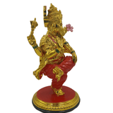 Ganesha Murti Statue With Golden & Red  - 25cmx25cm