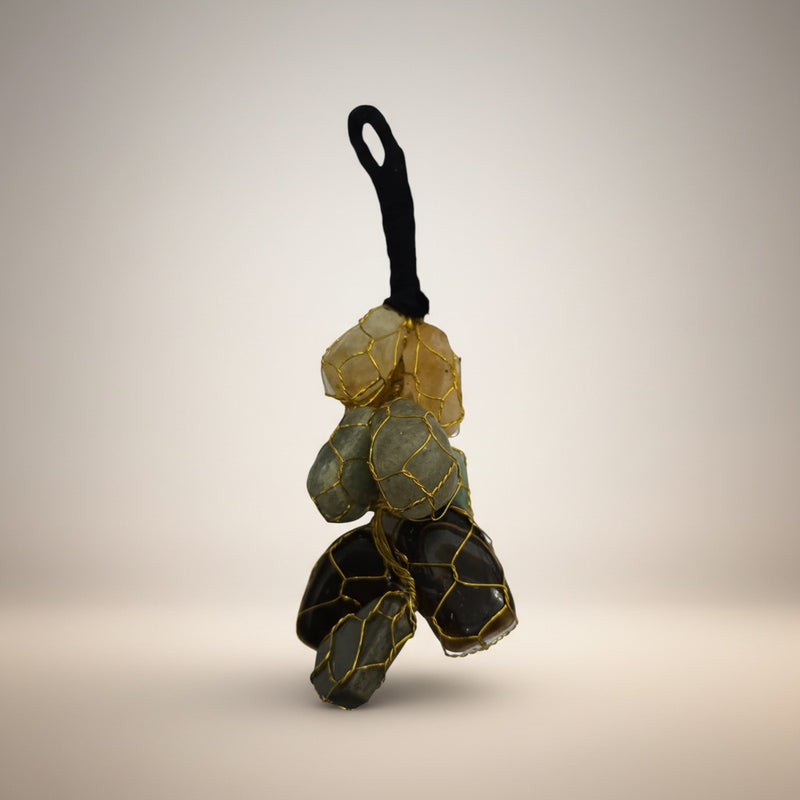 Prosperity Crystal Hanging | Citrine, Green Aventurine, Pyrite & Tiger Eye for Home, Office & Car
