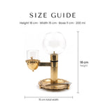 Brass akhand diya glass globe size guide 18 cm by 15 cm, 200ml - Divine Sansar