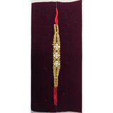 Sandalwood chandan beads rakhi close up Divine Sansar