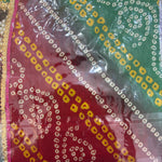Divine Sansar Red and Green bandhni chunri for pooja purpose