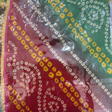 Divine Sansar Red and Green bandhni chunri for pooja purpose
