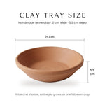 Clay tray for jau sowing size - 21cm wide and 5.5cm deep handmade terracotta - Divine Sansar