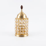 Large Crystal Diya brass oil lamp on white - Divine Sansar