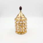 Medium Crystal Diya brass oil lamp on white - Divine Sansar