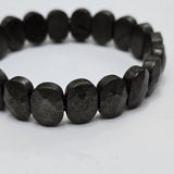 Real unedited photo of natural flat pyrite bead bracelet - Divine Sansar