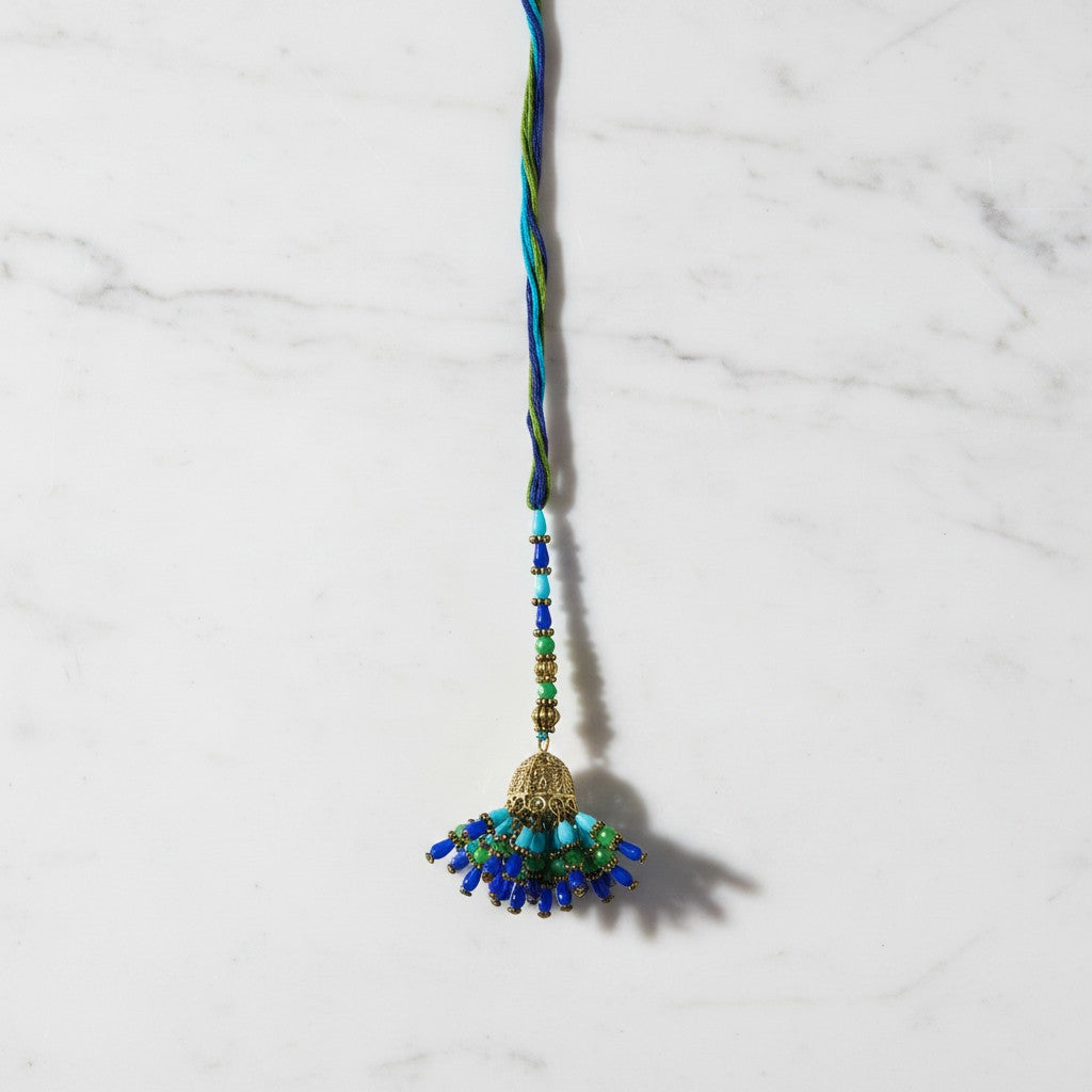 Firoza Jhumka Lumba Bhabhi Rakhi on marble - Divine Sansar UAE