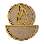 Diya golden MDF rangoli board 4 inch - Divine Sansar